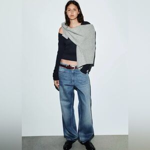 Zara low rise baggy tapered jeans 6045/244 size 36